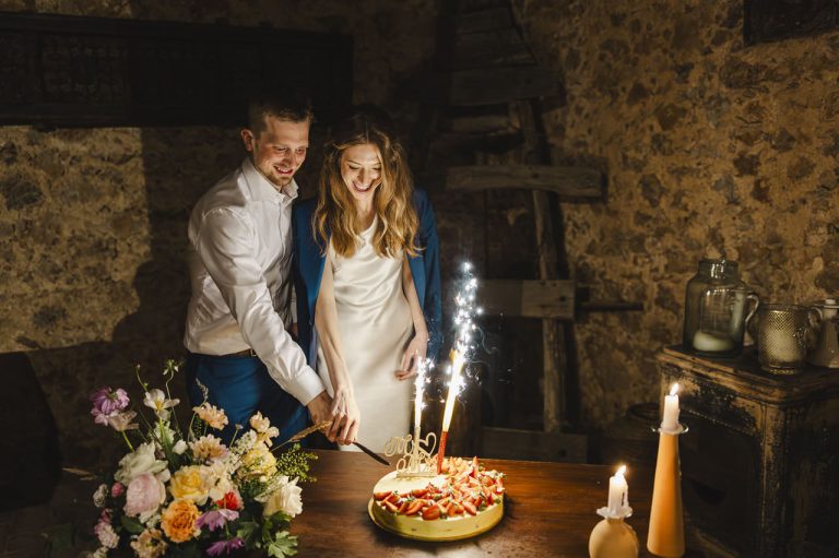 selbstgebackene Hochzeitstorte